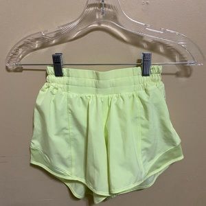 highlighter yellow lululemon shorts size 2
